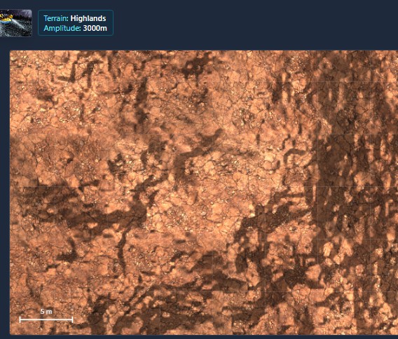 Highlands terrain at five metres per grid