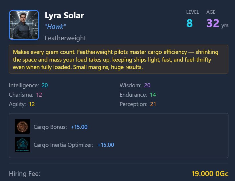 The Featherweight — Cargo Bonus and Cargo Inertia Optimizer at 15%