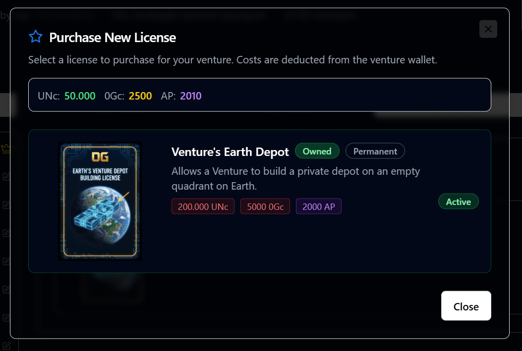 Depot License