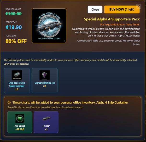 Special alpha 4 offert