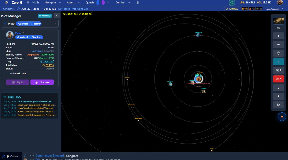 The Zero-G Solar System map at 1:1 scale, from the inner planets out to Eris